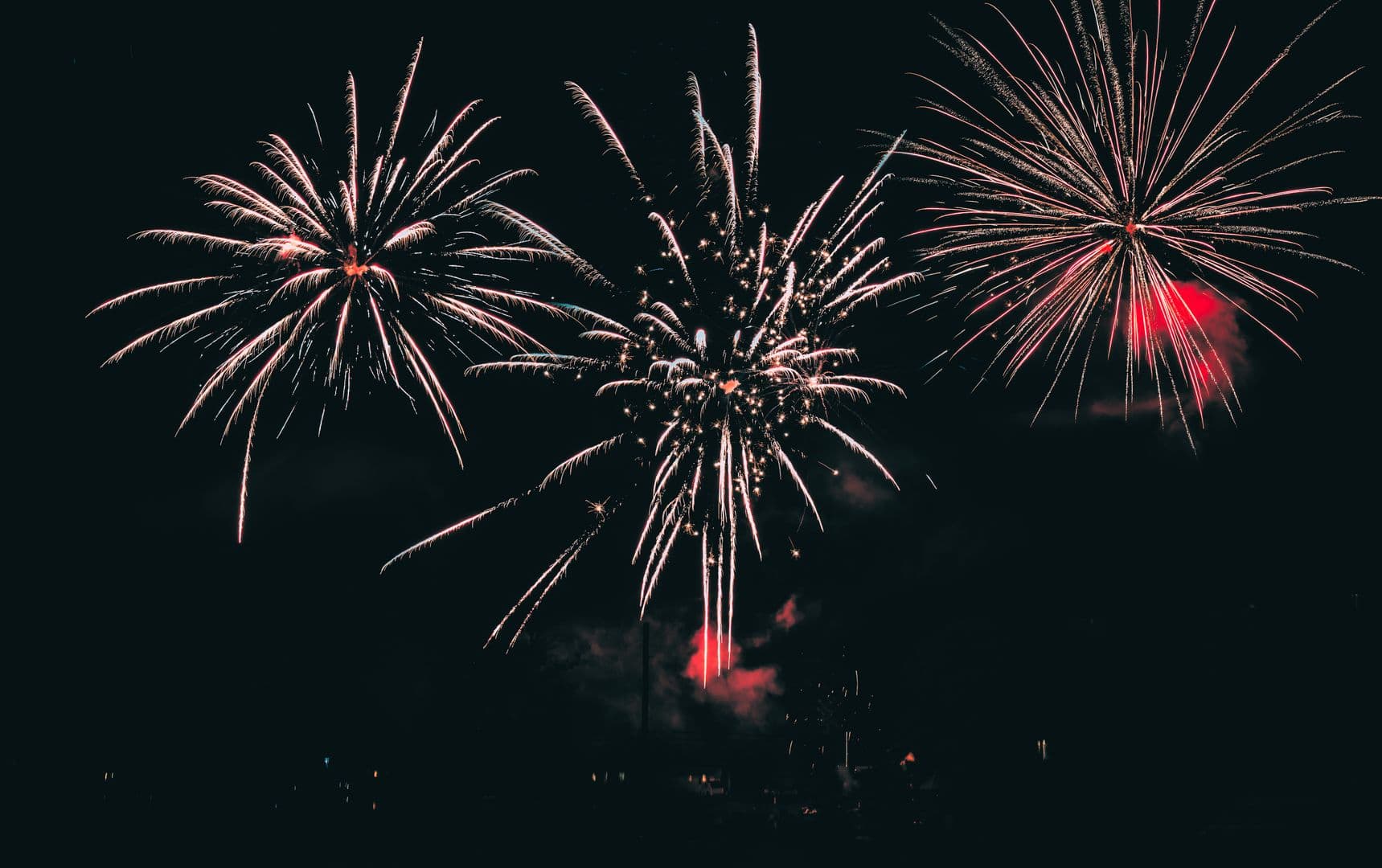 Fireworks bursting over the stand at Angelo Fireworks