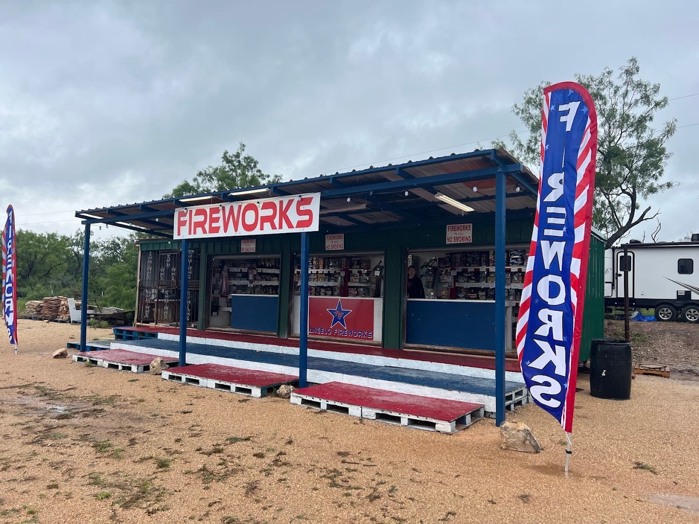 The Angelo Fireworks stand at Angelo Paintball
